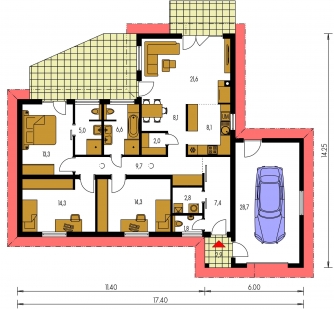 Floor plan of ground floor - BUNGALOW 191